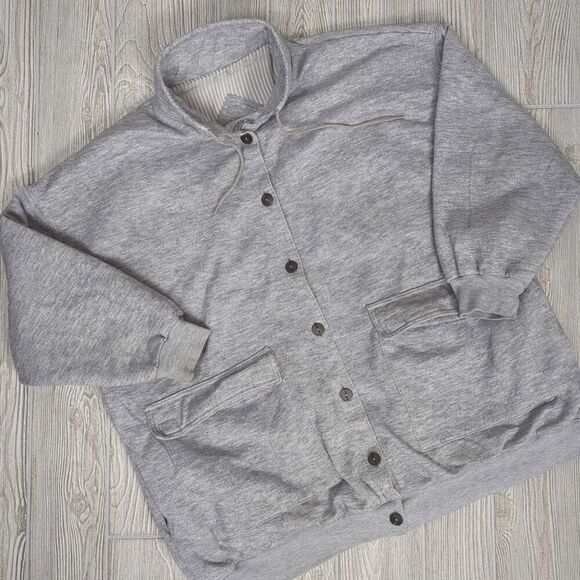 Vintage Be in the Current Seen Men’s One Size Oversized Grey Cardigan Sweater - Picture 3 of 8